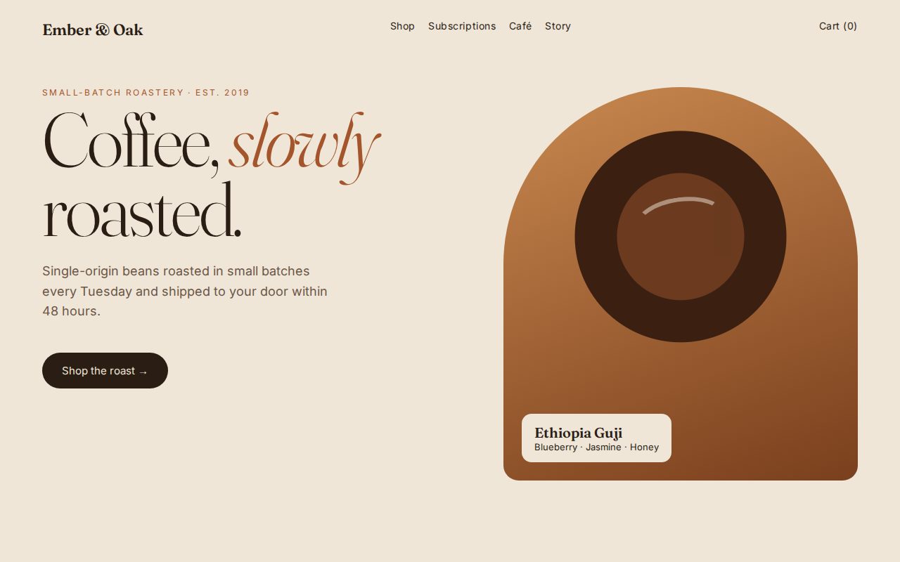 Coffee roaster website
